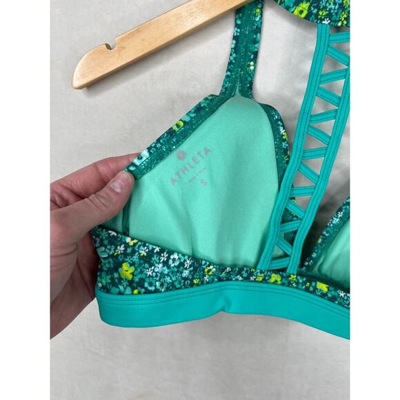 Athleta Zahara bikini top in green ditsy floral women’s size small - Picture 3 of 6